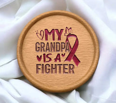 My Grandpa Is A Fighter Pink Ribbon SVG - Breast Cancer Support SVG