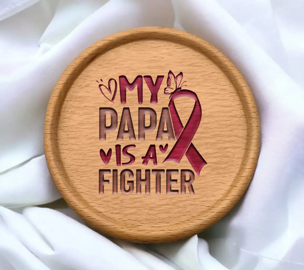 My Papa Is A Fighter Pink Ribbon SVG for Breast Cancer Awareness SVG