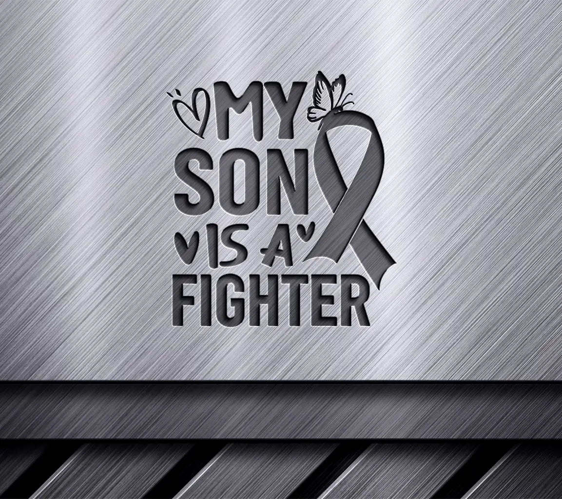 My Son Is A Fighter Pink Ribbon SVG - Breast Cancer Awareness SVG