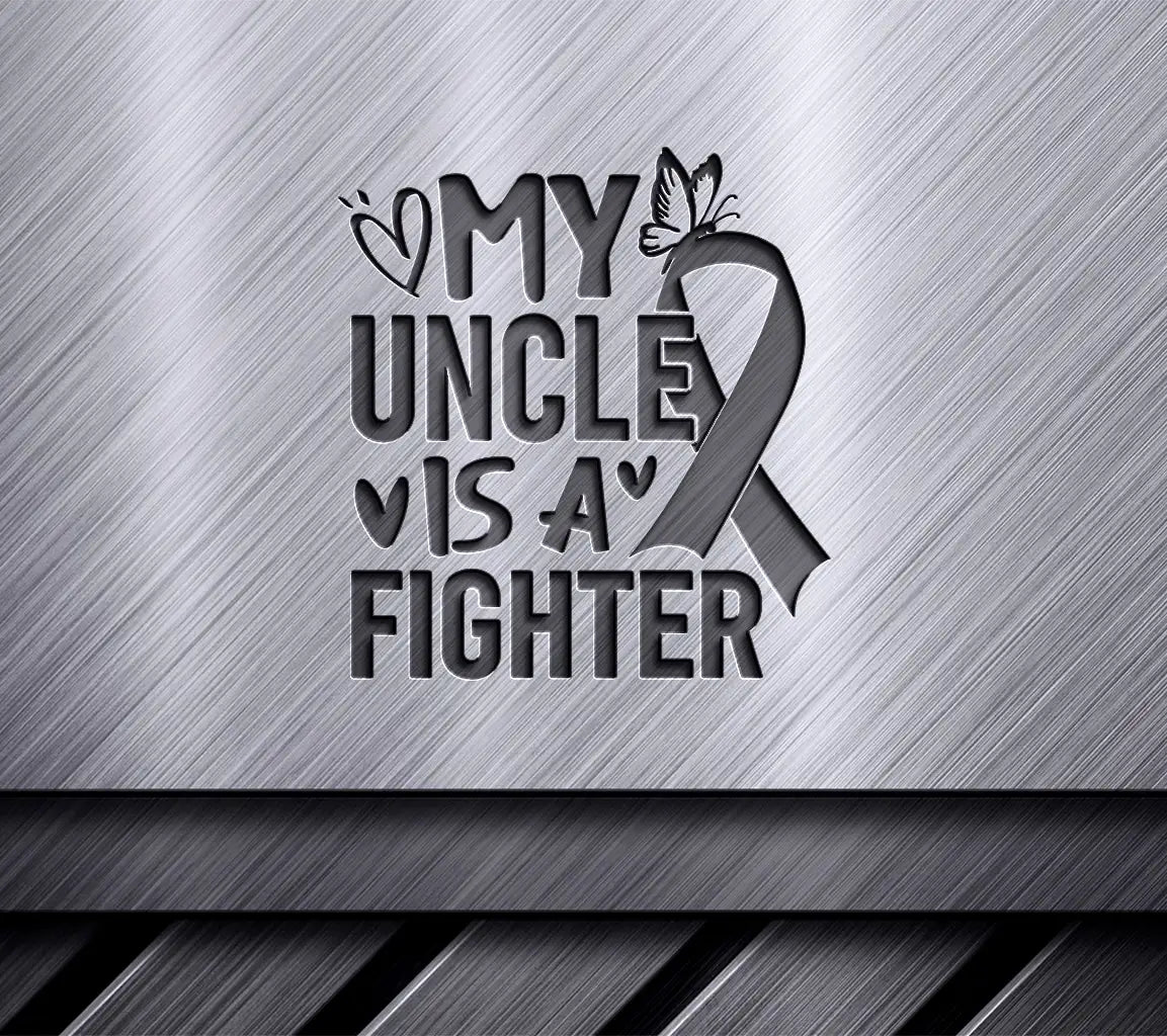 My Uncle Is A Fighter - Pink Ribbon Breast Cancer SVG SVG