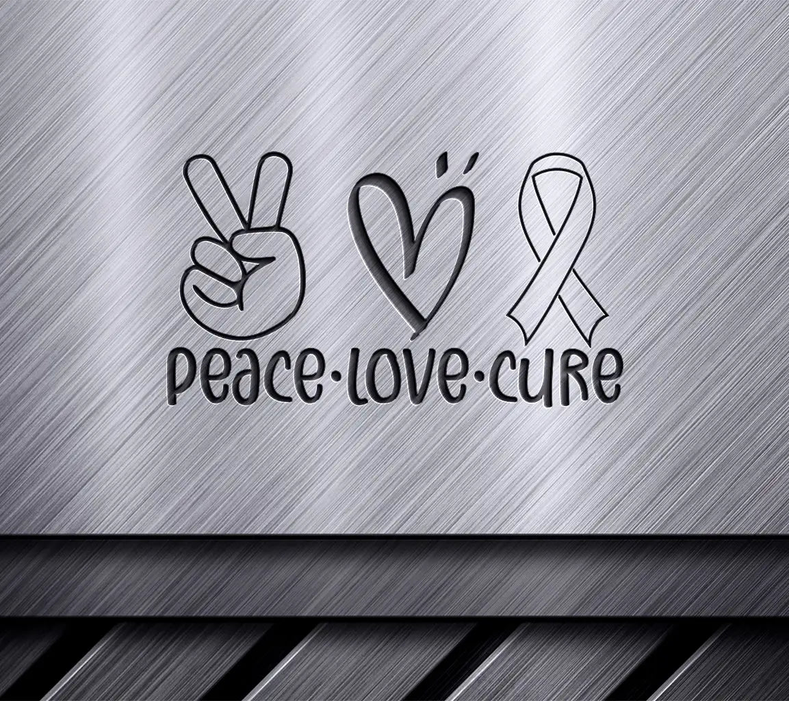 Peace Love Cure SVG - Breast Cancer Awareness Ribbon Design SVG