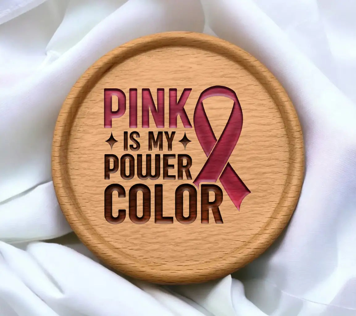 Pink Power Color Ribbon SVG - Breast Cancer Awareness Design SVG