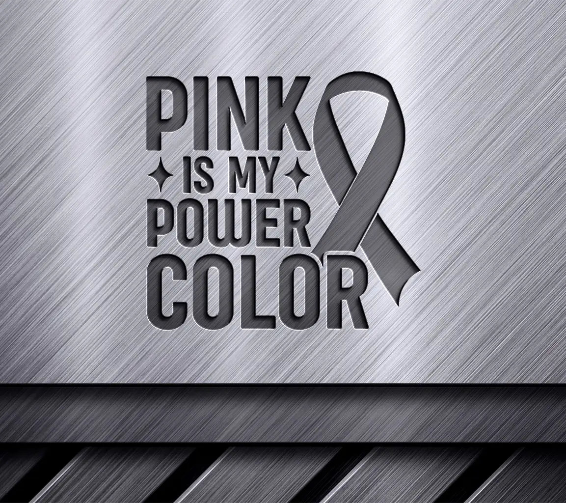 Pink Power Color Ribbon SVG - Breast Cancer Awareness Design SVG