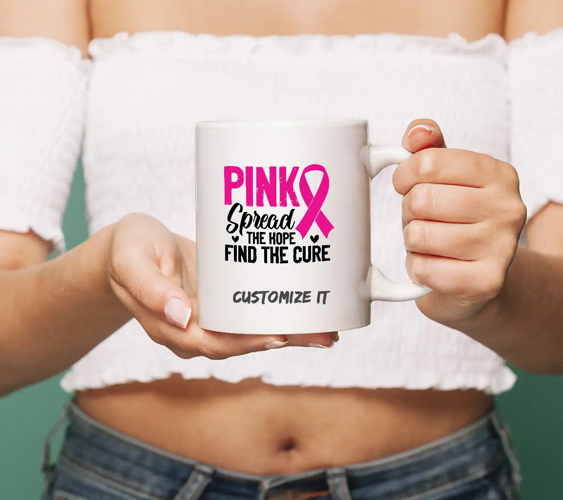 Pink Ribbon Spread the Hope, Find the Cure SVG - Breast Cancer Awareness SVG