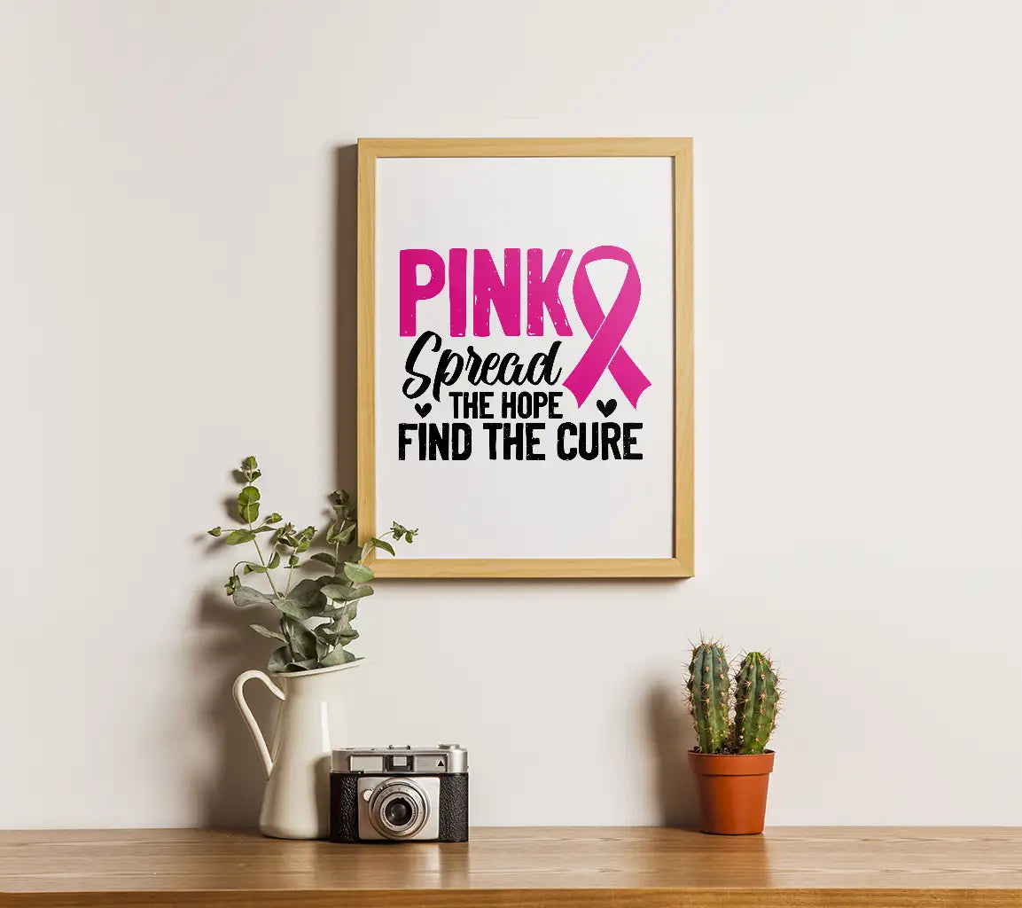 Pink Ribbon Spread the Hope, Find the Cure SVG - Breast Cancer Awareness SVG