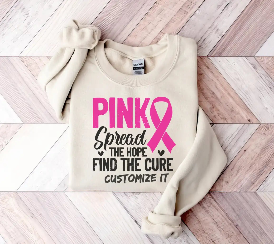 Pink Ribbon Spread the Hope, Find the Cure SVG - Breast Cancer Awareness SVG