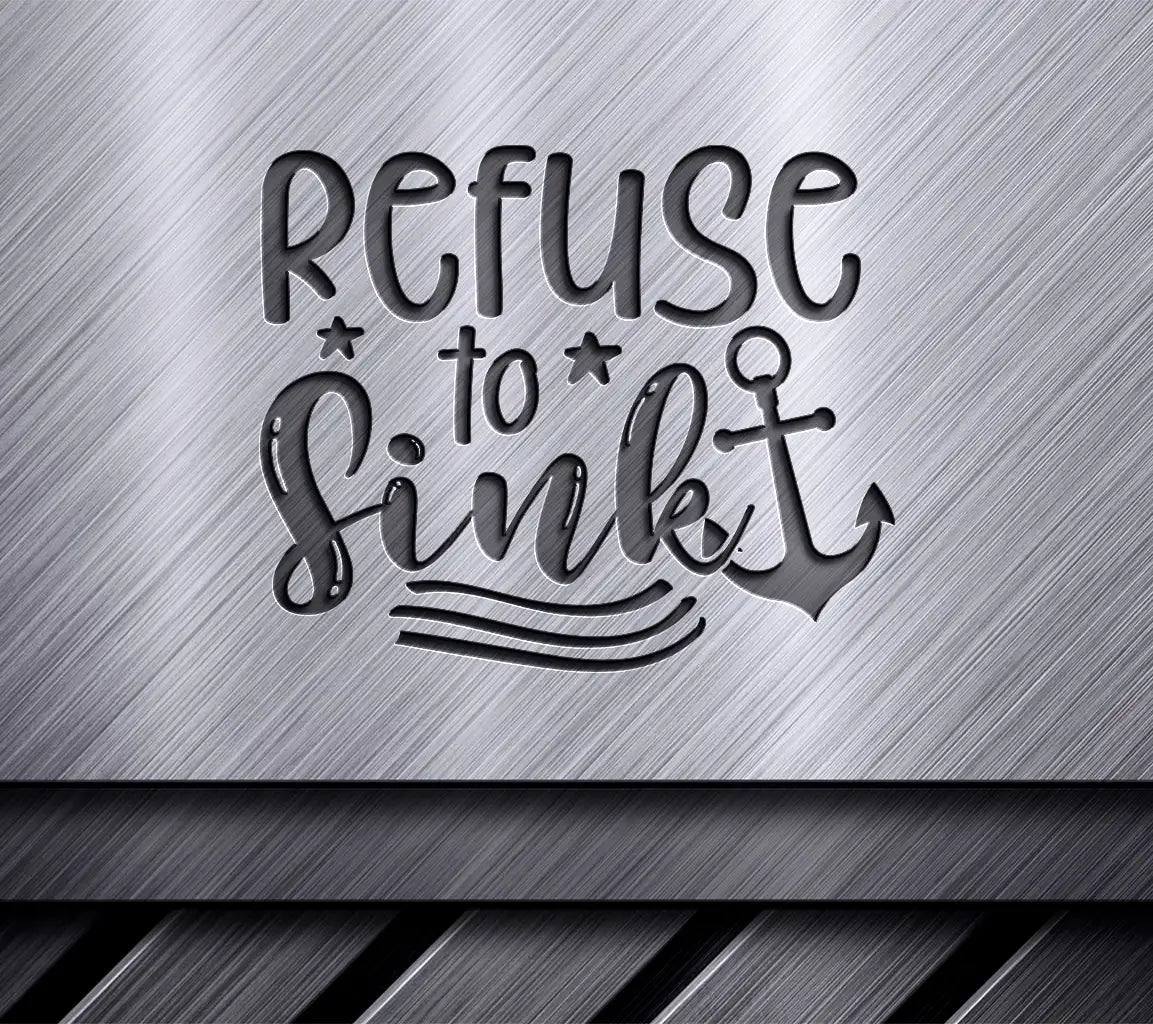 Pink & Black Anchor Refuse to Sink SVG - Breast Cancer Awareness SVG