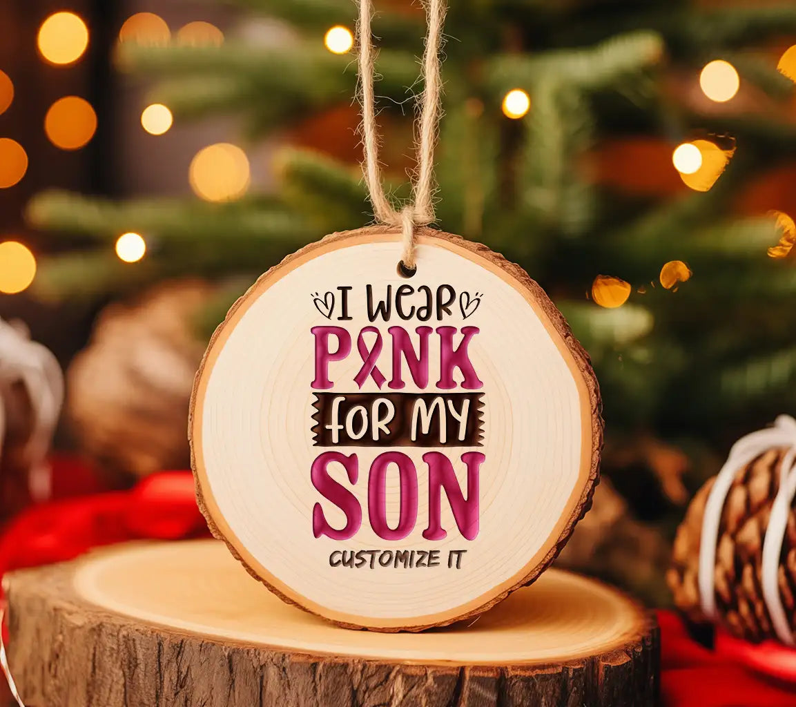 I Wear Pink For My Son SVG - Breast Cancer Awareness Poster SVG