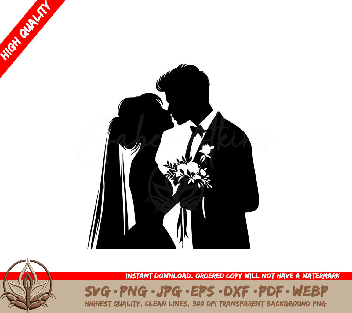 Bride and Groom Embrace SVG Miracle