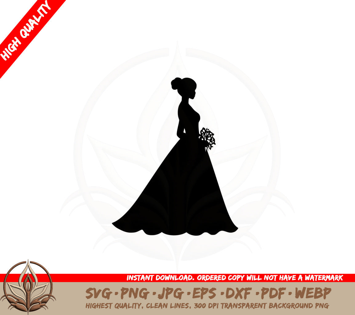 Bride with Flowers SVG 