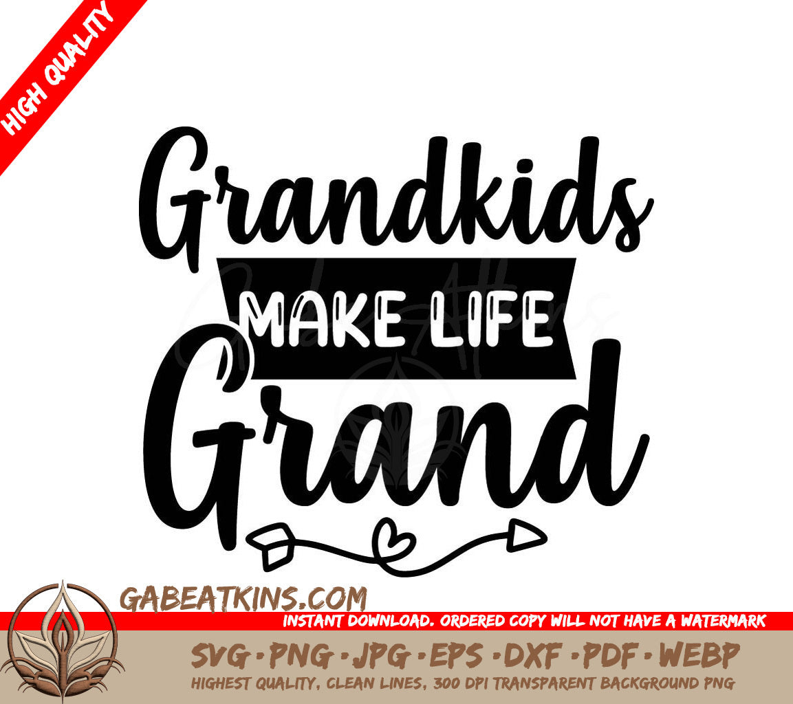 Grandkids Make Life Grand SVG -  Sign - Brother & Sister Design SVG