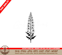 Budding Delphinium SVG Digital Product File