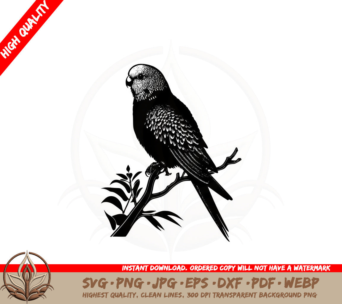 Budgie on a Perch SVG 