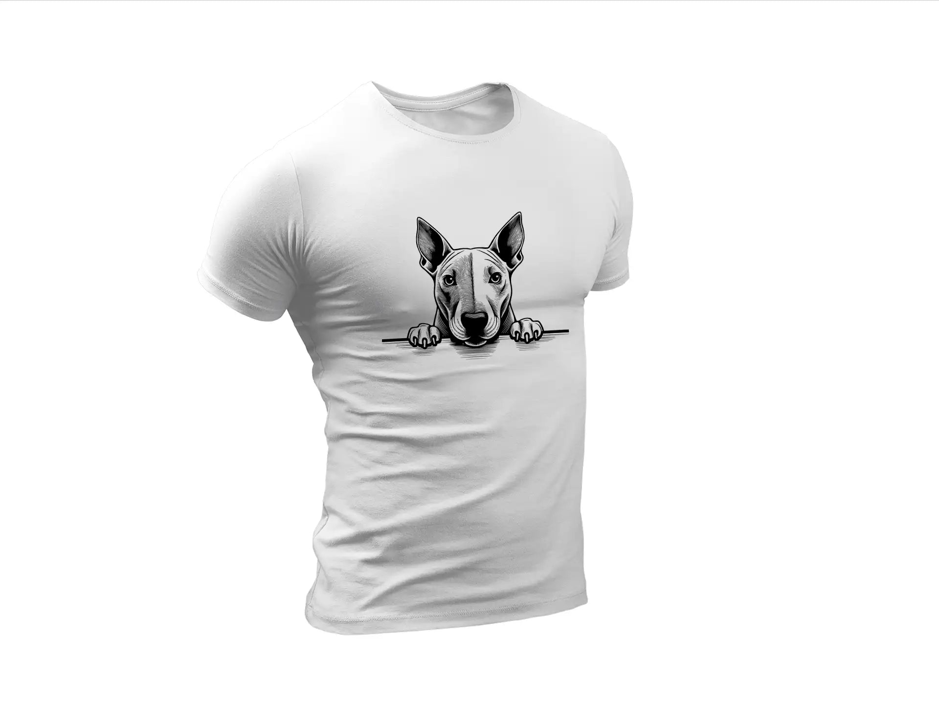 Bull Terrier Peeking Over Table -  SVG Illustration SVG