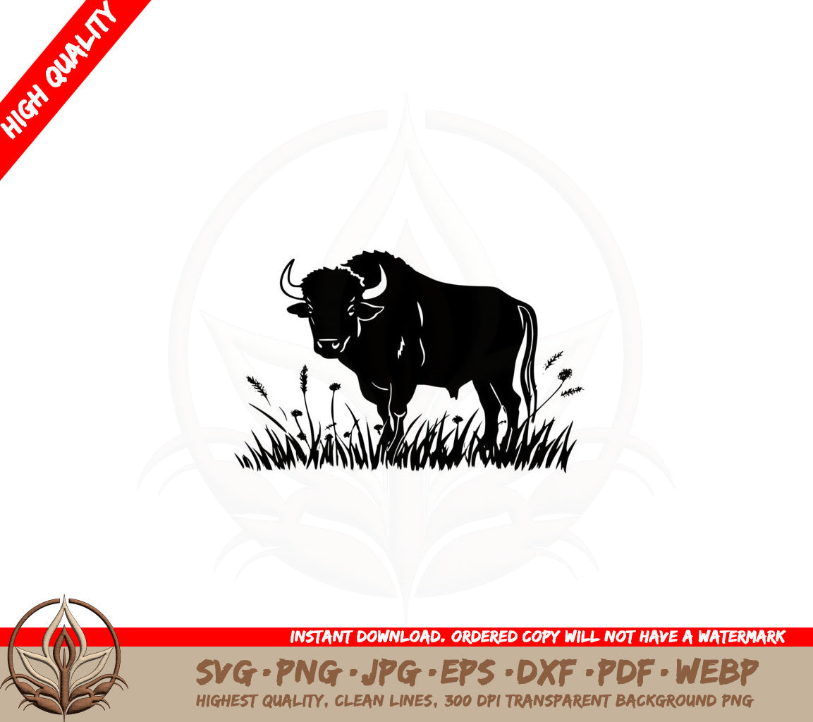 Bull Surrounded by Flowers SVG 