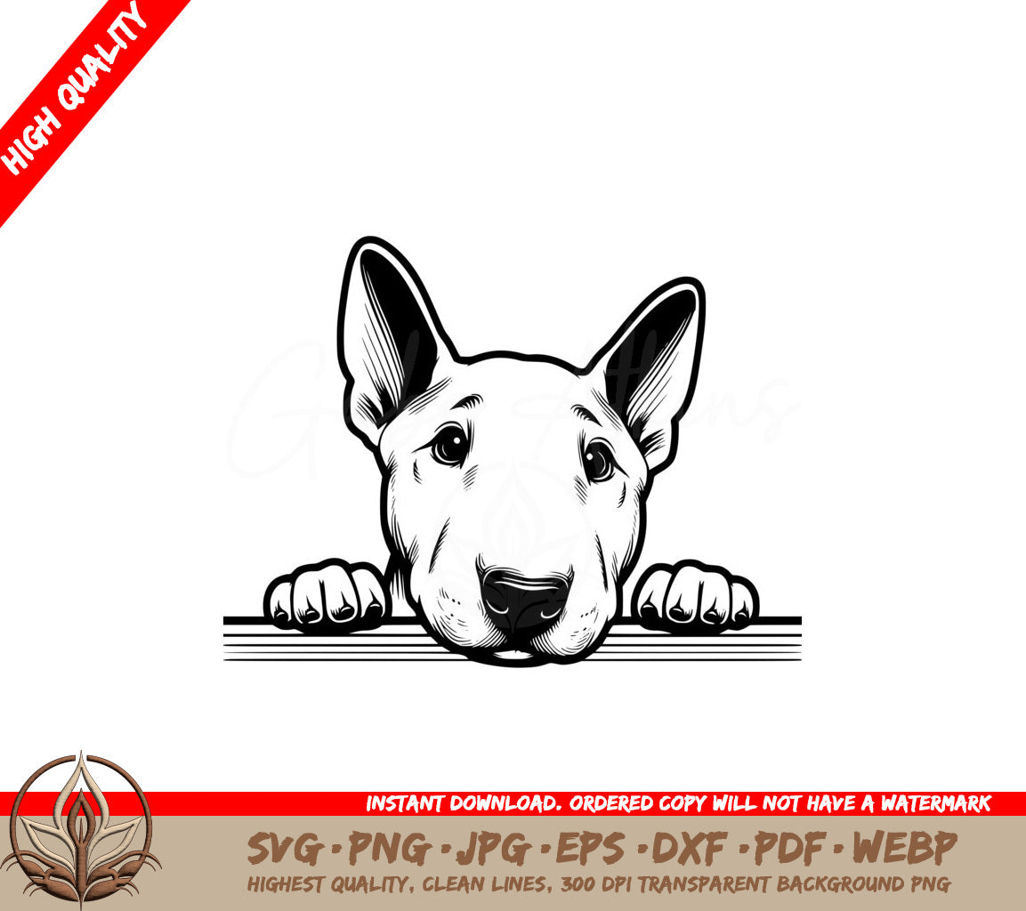 Bull Terrier Stare SVG - Digital Product in Various File Formats