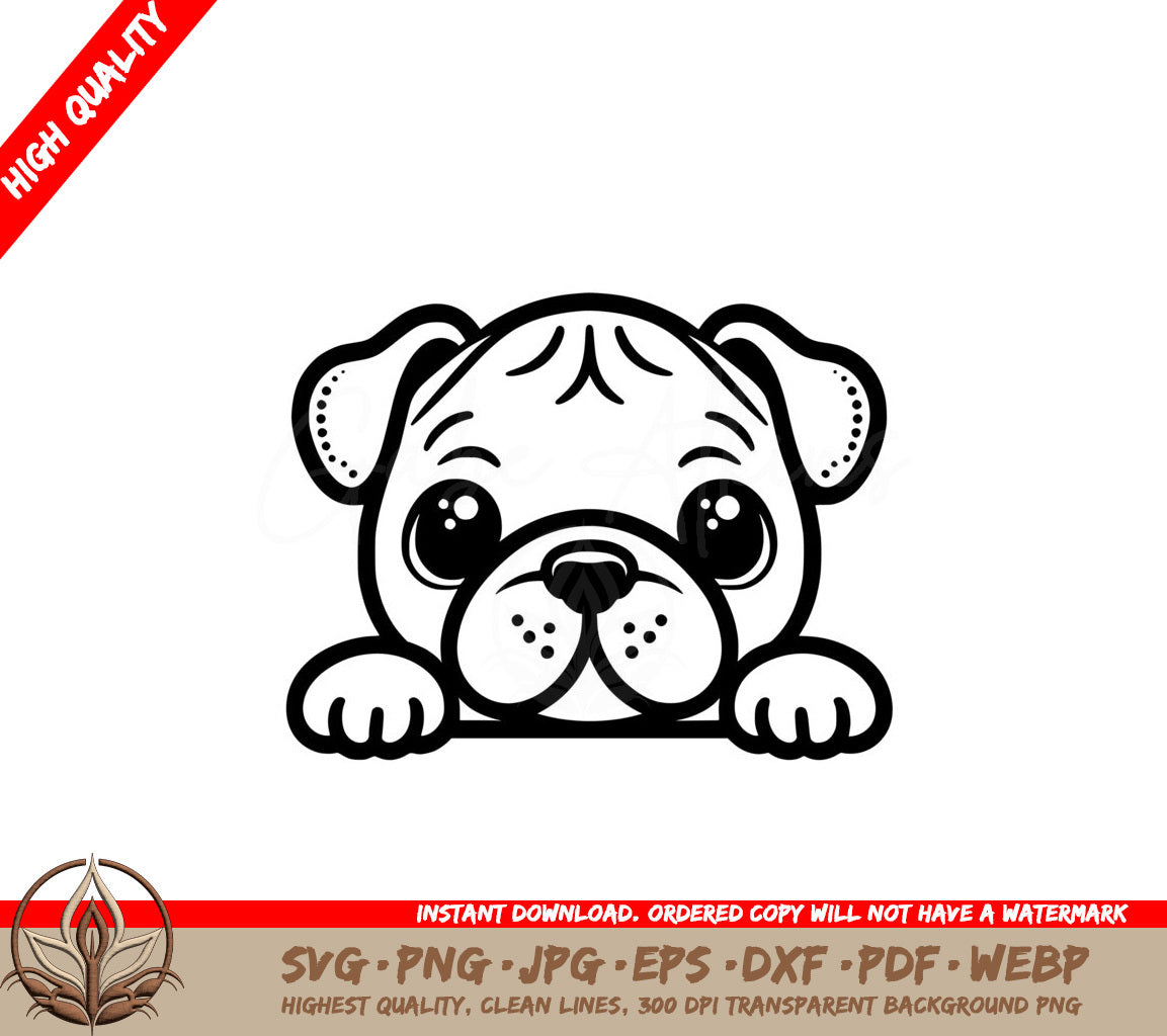 Bulldog Bold Gaze SVG - Digital Product in Multiple Formats