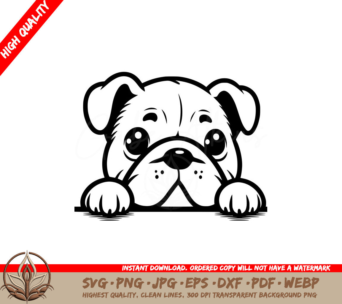 Bulldog Peek SVG - Digital Product offering multiple file formats