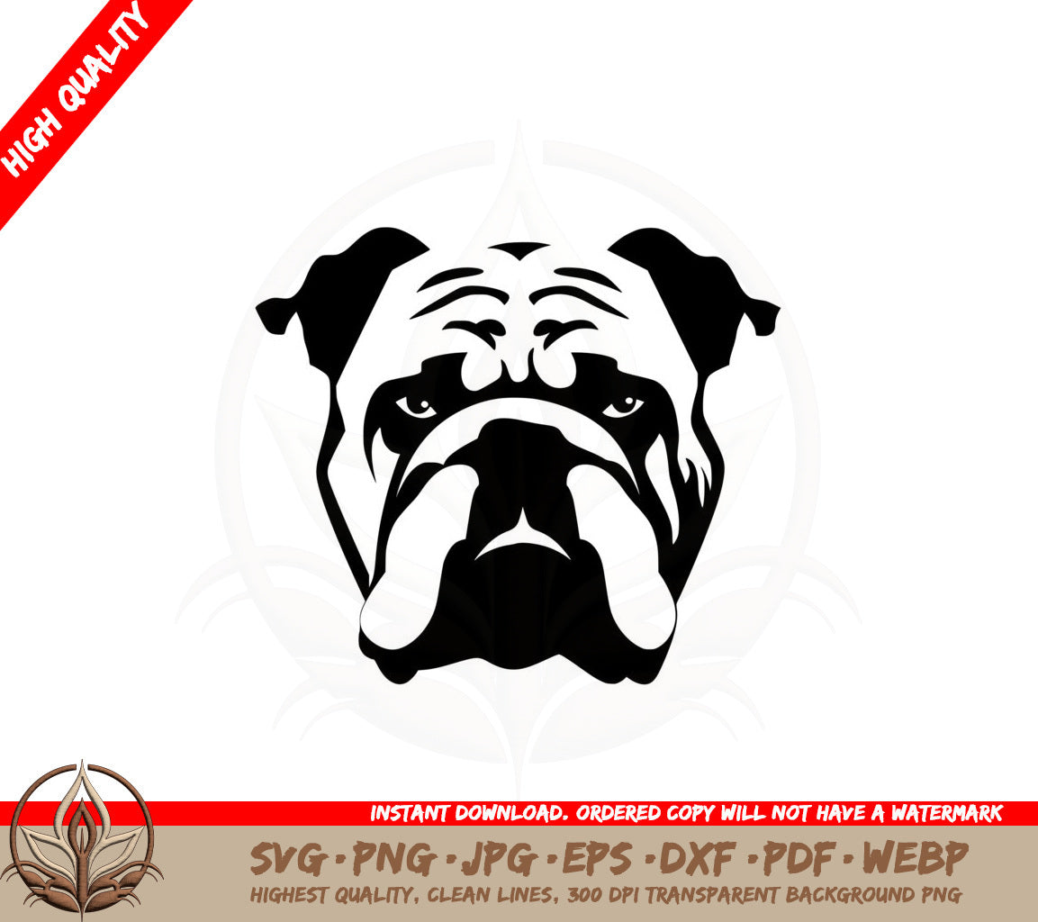 Bulldog with Wrinkled Face SVG 