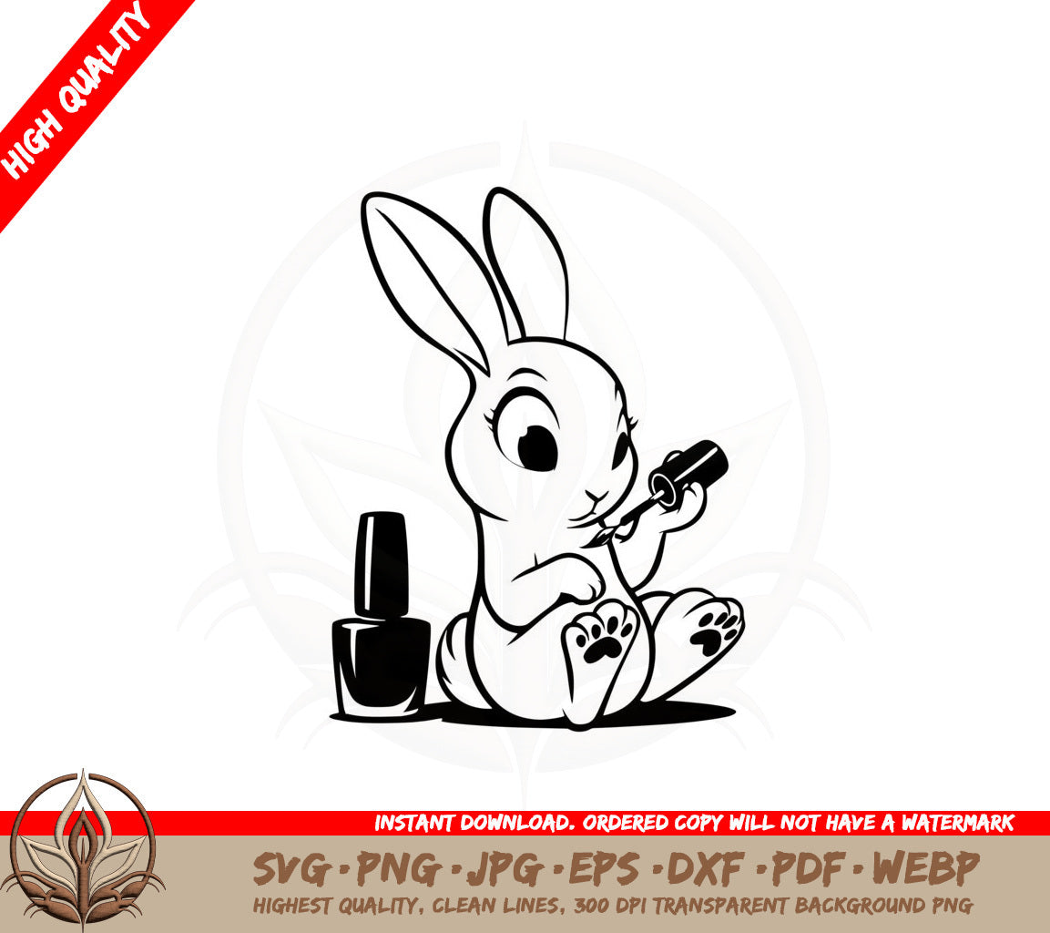 Bunny Pedicure Fun SVG 