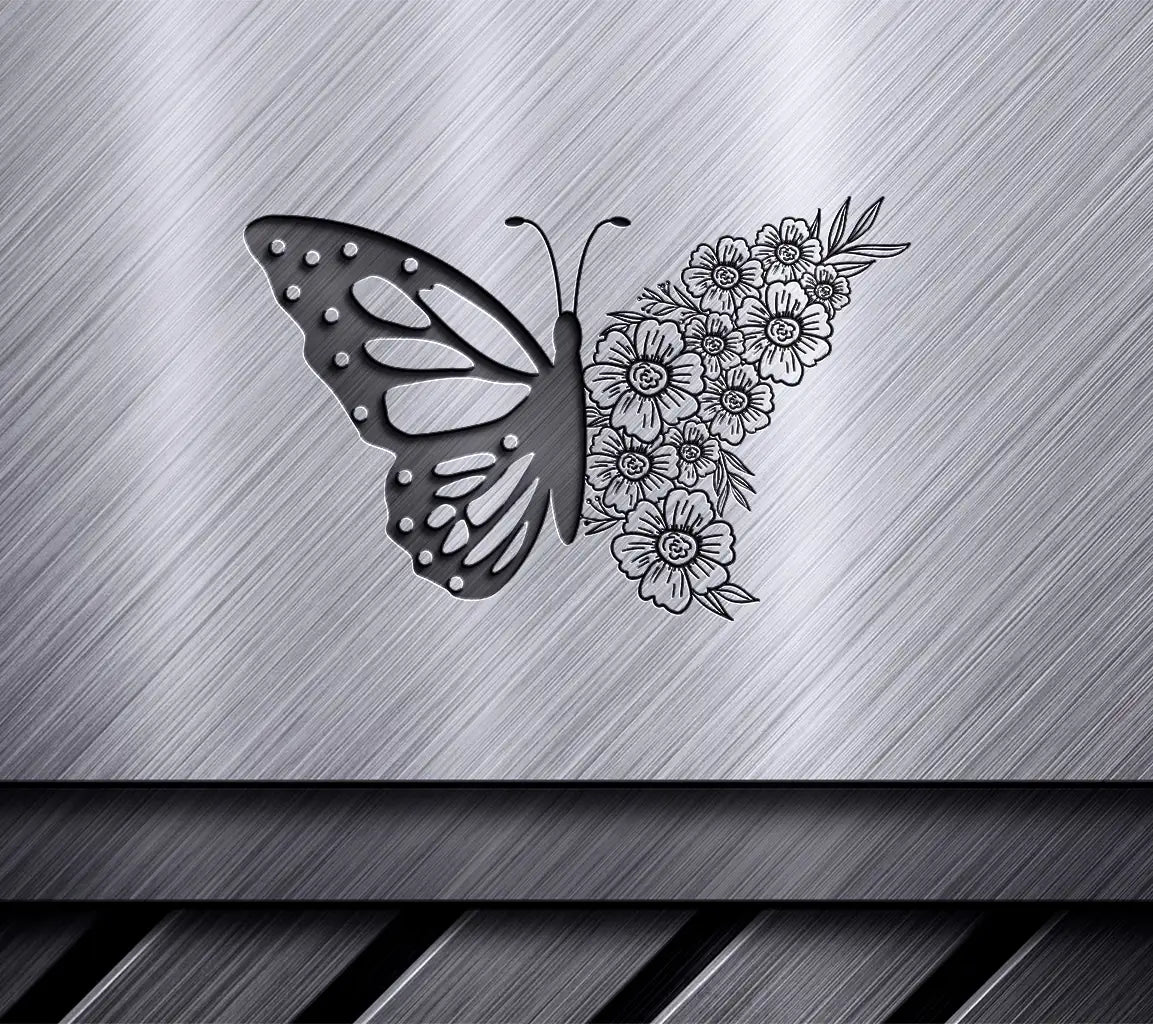  Butterfly and Flowers SVG for Paper Cutting SVG