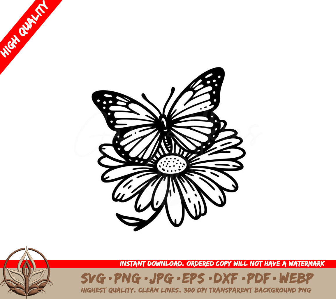 Butterfly Daisy Friend SVG Digital Product - 70 characters