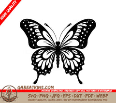 Butterfly Flight SVG - A Black And White Butterfly On A White Background