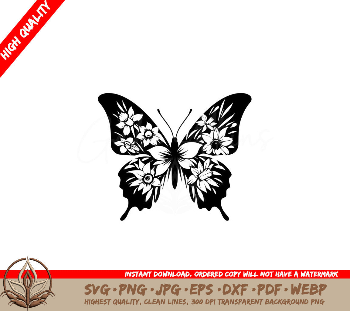 Butterfly Floral Beauty SVG - Digital product in various formats