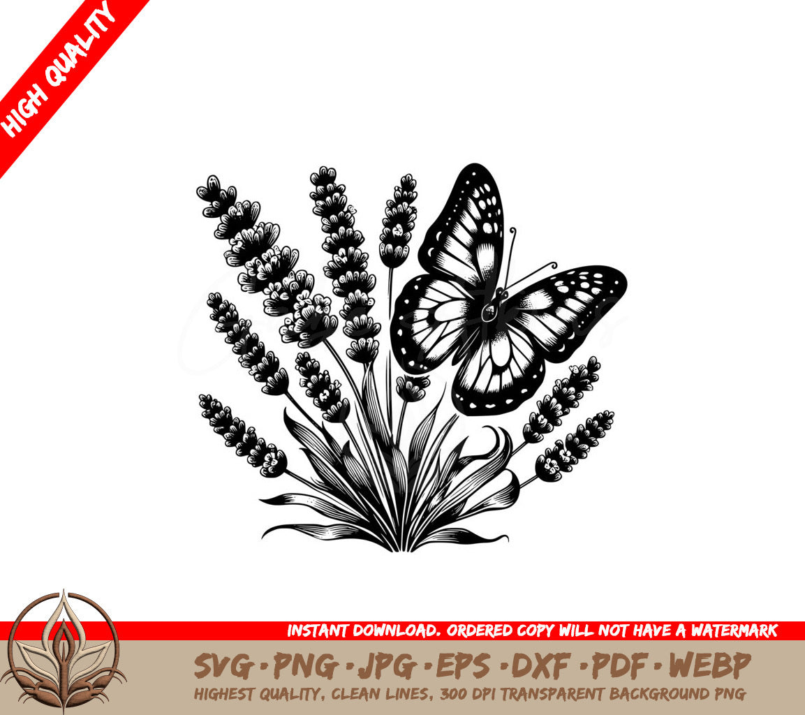 Butterfly Lavender Secrets Digital SVG