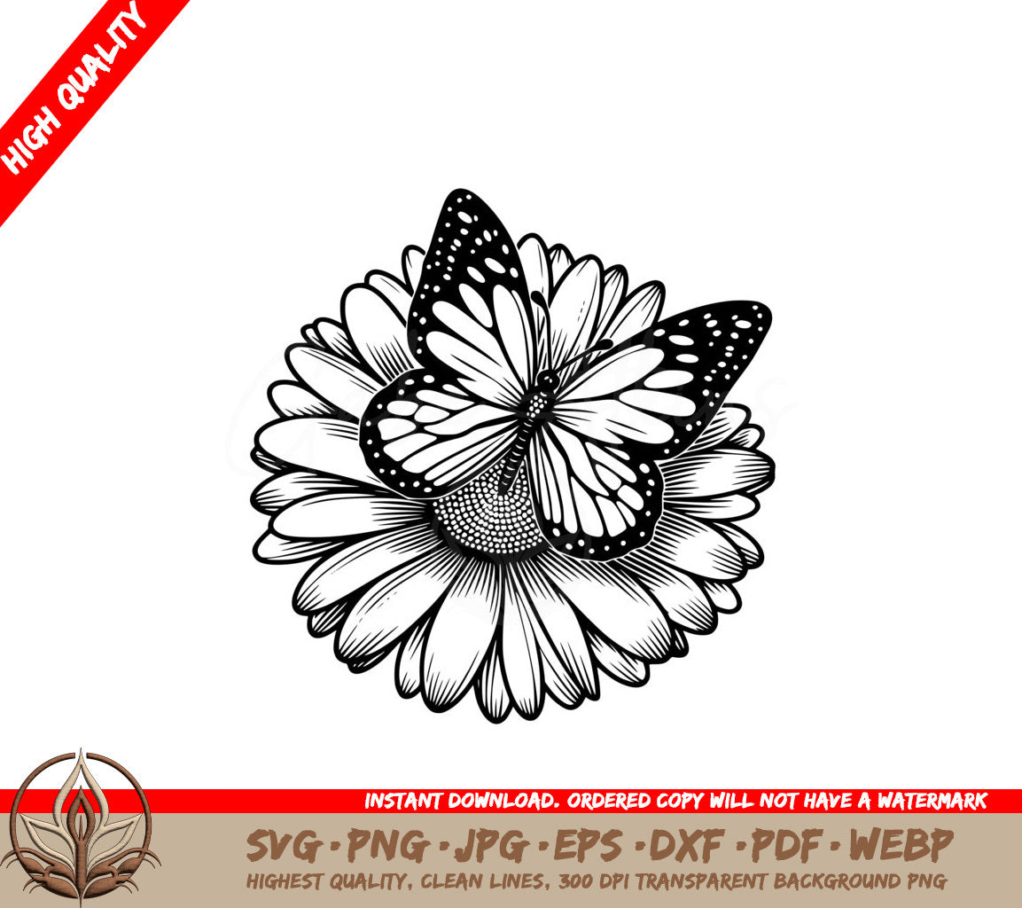 Butterflys Floral Whisper SVG - Digital design file available in various formats for flexibility