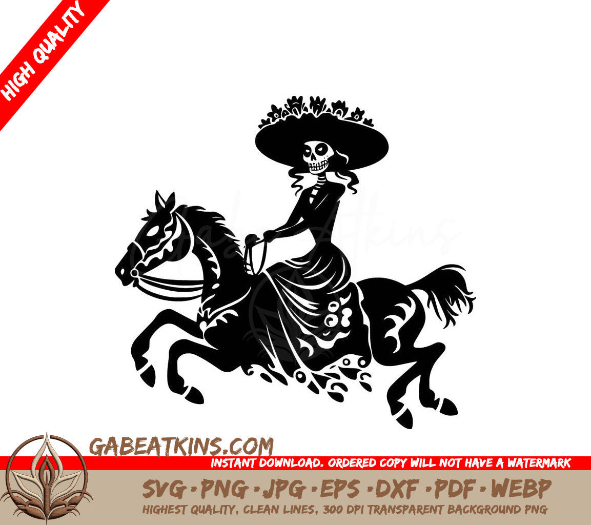  A Skeleton Riding A Horse SVG - Caballo Gallop SVG