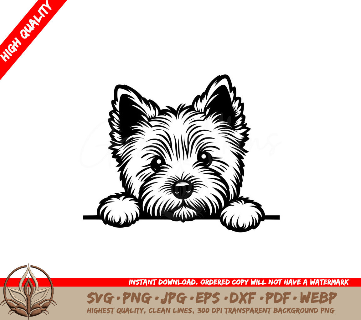 Cairn Terrier Peek Surprise SVG