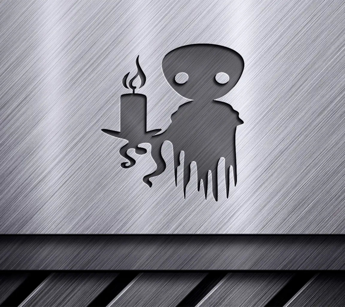 Spooky Ghost with Candle SVG - Halloween Design SVG