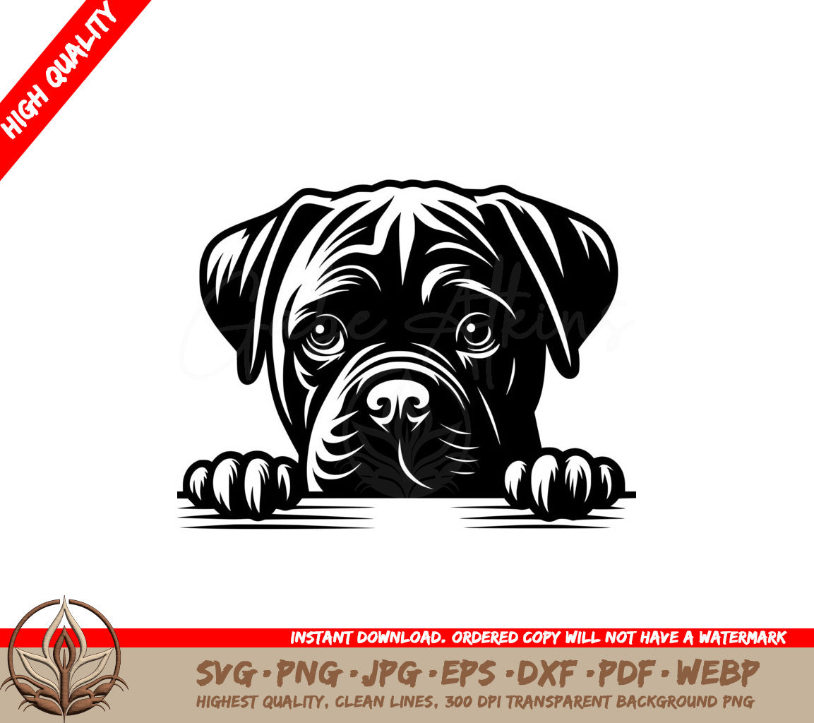 Cane Corso Peeking SVG - Digital Product in Multiple Formats