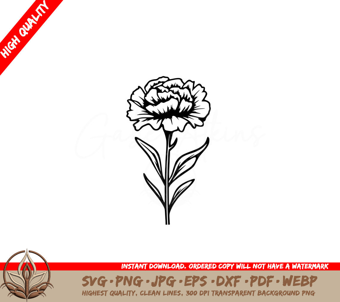 Carnation Beauty Digital Product - SVG