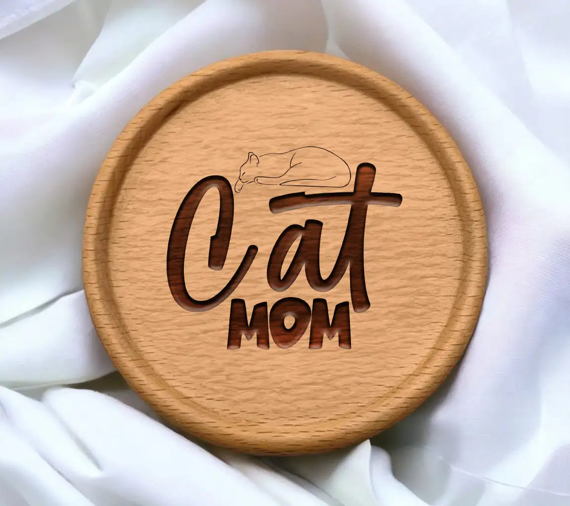  Cat Mom SVG - Sleeping Cat Illustration SVG