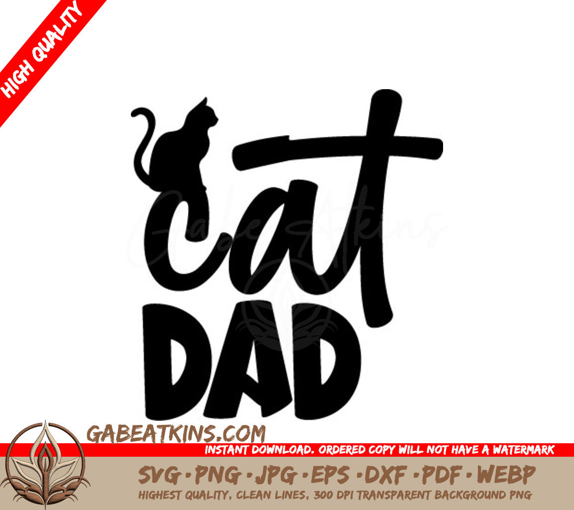 Cat Dad Silhouette SVG -  Logo SVG