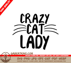 Crazy Cat Lady SVG Logo -  Whiskers Design SVG