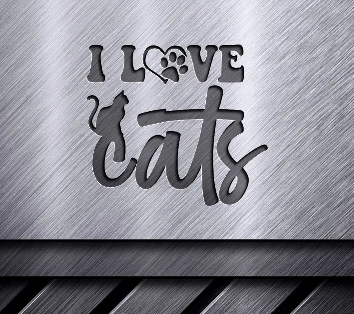  I Love Cats Silhouette SVG Design SVG