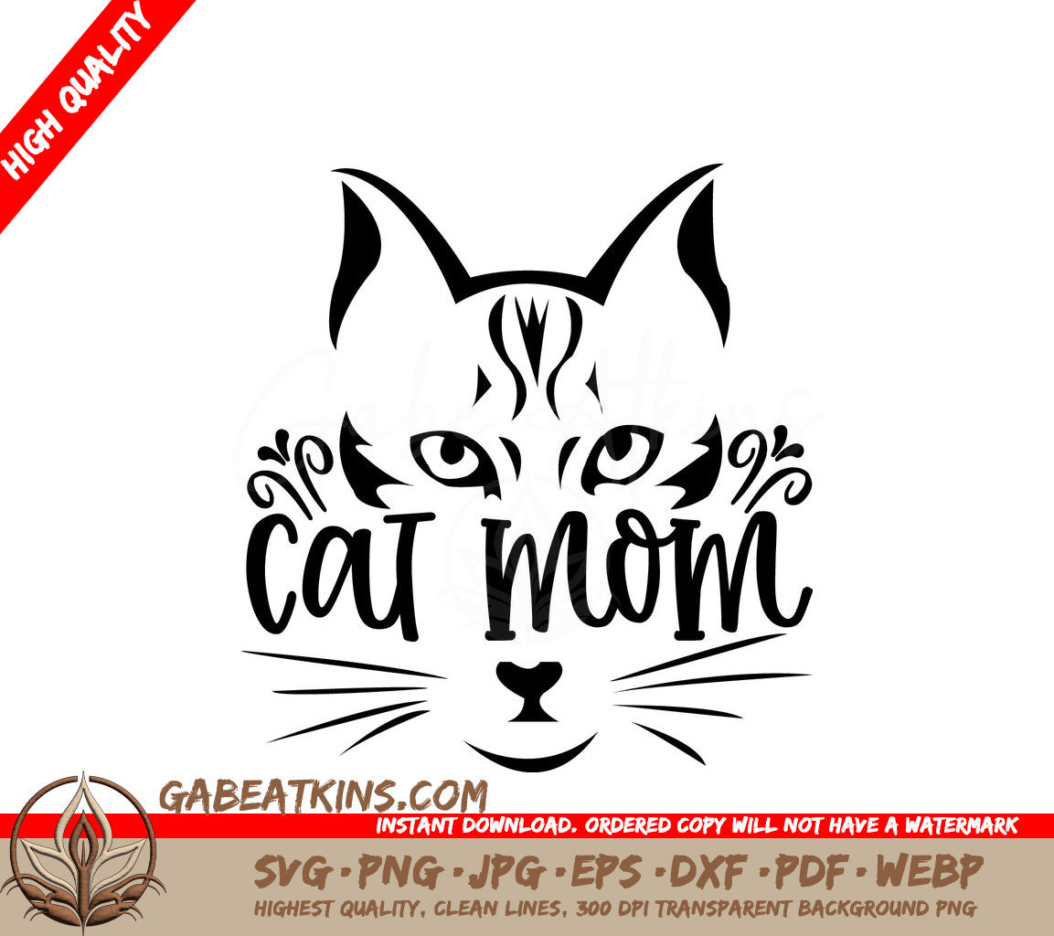  Cat Mom SVG - Cute Cat Design for Mom SVG