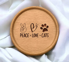 Peace Love Cats SVG - Peace Sign, Heart & Paw Print Design SVG