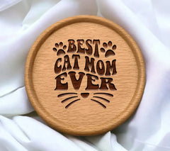 Best Cat Mom Ever SVG - Paw Print & Whisker Design SVG