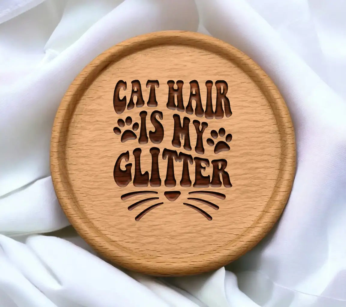 Cat Hair Is My Glitter SVG - Funny Cat Quote with Paw Prints and Whiskers SVG