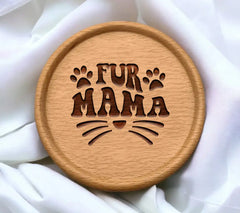  Fur Mama Logo SVG with Paw Prints & Whiskers SVG