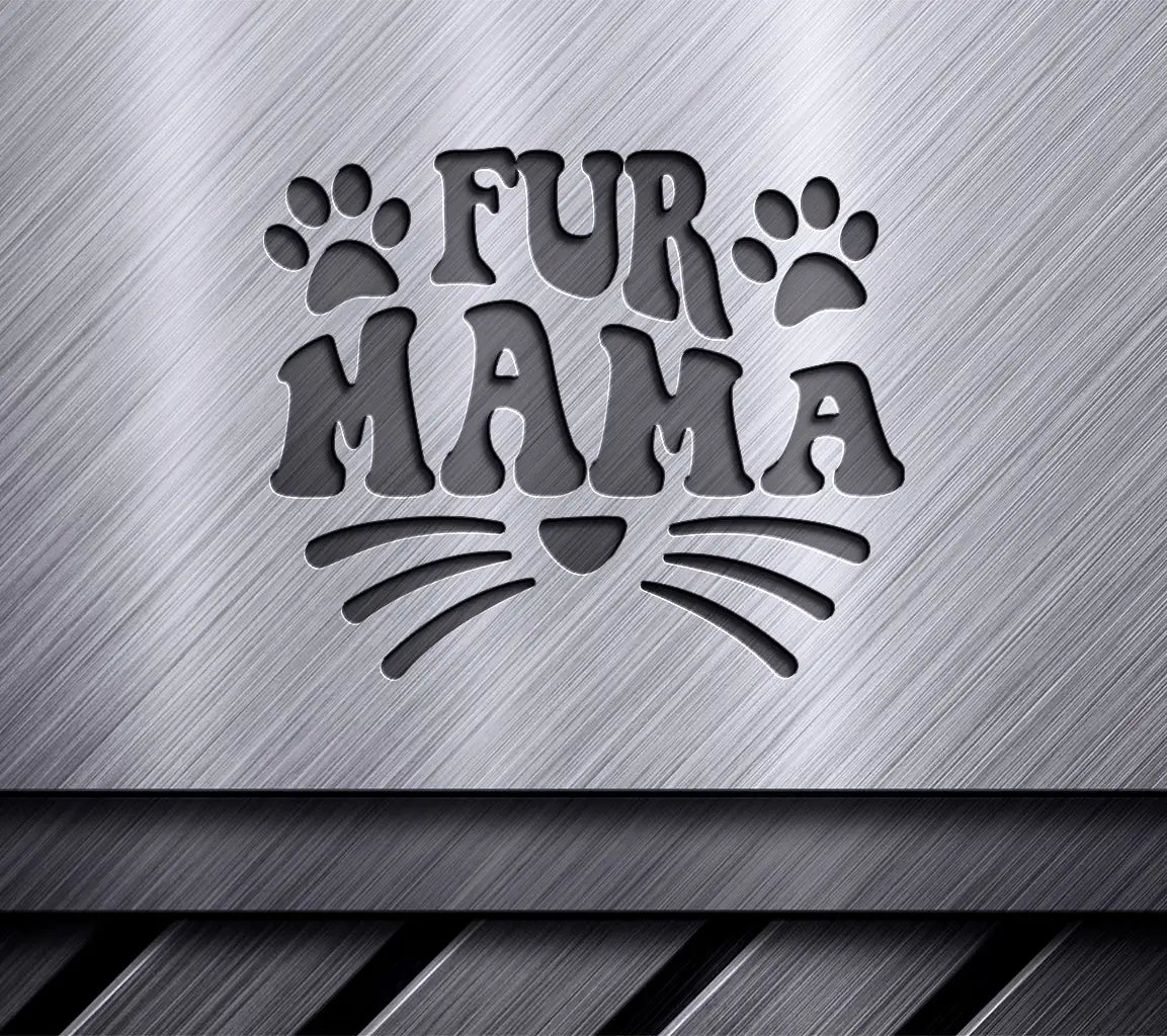  Fur Mama Logo SVG with Paw Prints & Whiskers SVG