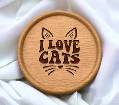  Cat Silhouette I Love Cats SVG Cut File SVG