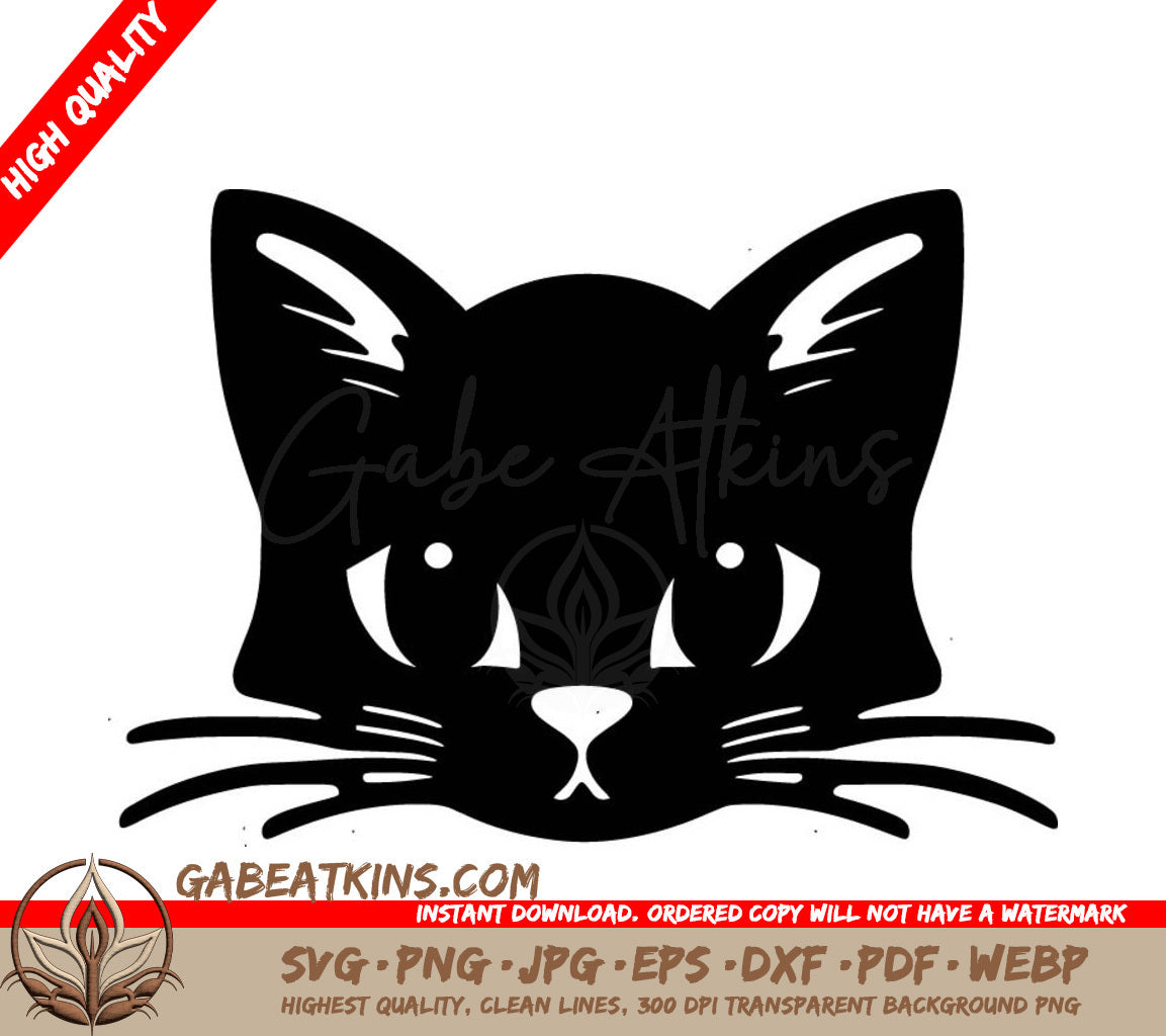  A Cats Face SVG - Cat Face Silhouette SVG