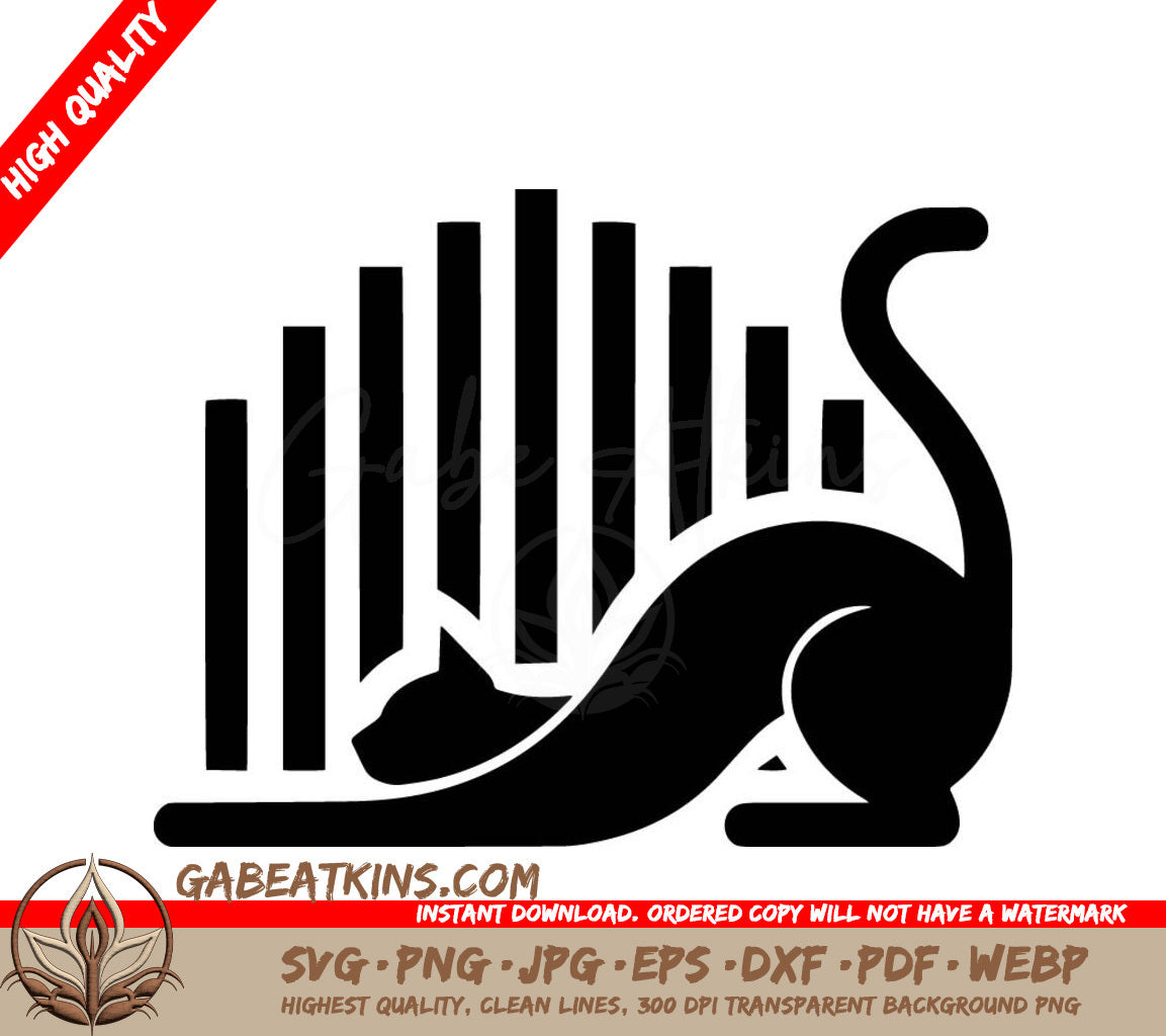  A Cat Laying Down SVG - Cat Stretching SVG