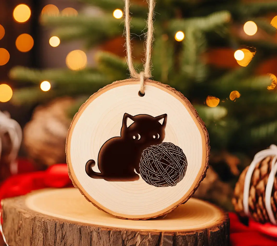 Cat With Ball Of Yarn