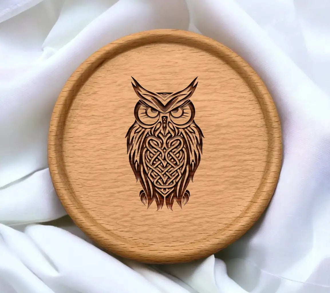 Celtic Owl SVG  Drawing with Tribal Design SVG